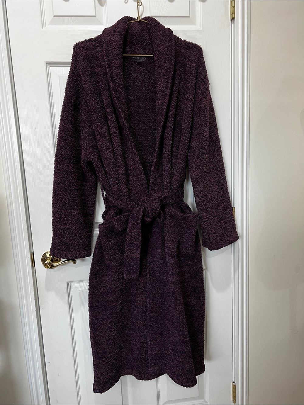 BAREFOOT DREAMS CozyChic Adult Robe Heathered Plum Burgundy Unisex Size 2 M/L